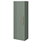 Roxbury Deco Fluted Green Wall Hung Tall Storage Cabinet with Brushed Brass Handle