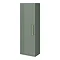 Roxbury Deco Fluted Green Wall Hung Tall Storage Cabinet with Brushed Brass Handle