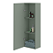 Roxbury Deco Fluted Green Wall Hung Tall Storage Cabinet With Chrome Handle