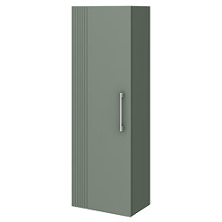 Roxbury Deco Fluted Green Wall Hung Tall Storage Cabinet With Chrome Handle
