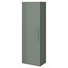 Roxbury Deco Fluted Green Wall Hung Tall Storage Cabinet With Chrome Handle