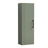 Roxbury Deco Fluted Green Wall Hung Tall Storage Cabinet with Matt Black Handle