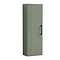 Roxbury Deco Fluted Green Wall Hung Tall Storage Cabinet with Matt Black Handle