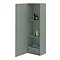 Roxbury Deco Fluted Green Wall Hung Tall Storage Cabinet with Matt Black Handle
