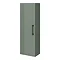 Roxbury Deco Fluted Green Wall Hung Tall Storage Cabinet with Matt Black Handle