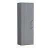 Roxbury Deco Fluted Grey Wall Hung Tall Storage Cabinet With Chrome Handle