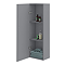 Roxbury Deco Fluted Grey Wall Hung Tall Storage Cabinet With Chrome Handle