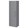 Roxbury Deco Fluted Grey Wall Hung Tall Storage Cabinet With Chrome Handle