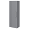 Roxbury Deco Fluted Grey Wall Hung Tall Storage Cabinet With Chrome Handle