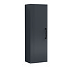 Roxbury Deco Fluted Anthracite Grey Wall Hung Tall Storage Cabinet with Matt Black Handle