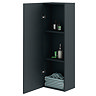 Roxbury Deco Fluted Anthracite Grey Wall Hung Tall Storage Cabinet with Matt Black Handle