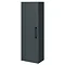 Roxbury Deco Fluted Anthracite Grey Wall Hung Tall Storage Cabinet with Matt Black Handle
