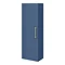 Roxbury Deco Fluted Blue Wall Hung Tall Storage Cabinet with Brushed Brass Handle