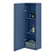 Roxbury Deco Fluted Blue Wall Hung Tall Storage Cabinet with Matt Black Handle