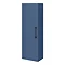 Roxbury Deco Fluted Blue Wall Hung Tall Storage Cabinet with Matt Black Handle
