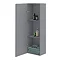 Roxbury Deco Fluted Grey Wall Hung Tall Storage Cabinet with Matt Black Handle