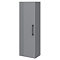 Roxbury Deco Fluted Grey Wall Hung Tall Storage Cabinet with Matt Black Handle