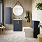 Roxbury Deco Fluted Vanity Unit & Toilet Set – Anthracite Grey, Floorstanding, Brushed Brass Flush & Handles