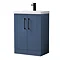 Roxbury Deco Fluted 600mm Anthracite Grey Vanity Unit - Floor Standing 2 Door Unit with Matt Black Handles