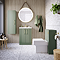 Roxbury Deco Fluted Vanity Unit & Toilet Set – Green, Floorstanding, Brushed Brass Flush & Handles