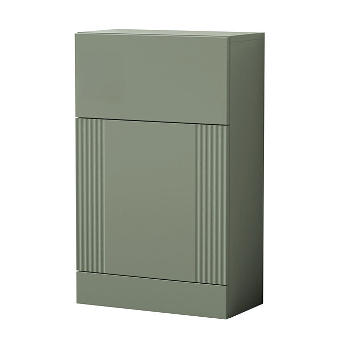 Roxbury Deco Fluted Vanity Unit & Toilet Set – Green, Floorstanding, Matt Black Flush & Handles