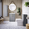 Roxbury Deco Fluted Vanity Unit & Toilet Set – Grey, Floorstanding, Brushed Brass Flush & Handles