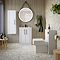 Roxbury Deco Fluted Vanity Unit & Toilet Set – White, Floorstanding, Matt Black Flush & Handles