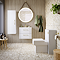 Roxbury Deco Fluted White Wall Hung Tall Storage Cabinet with Brushed Brass Handle