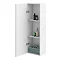 Roxbury Deco Fluted White Wall Hung Tall Storage Cabinet with Brushed Brass Handle