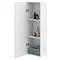 Roxbury Deco Fluted White Wall Hung Tall Storage Cabinet with Matt Black Handle
