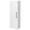 Roxbury Deco Fluted White Wall Hung Tall Storage Cabinet with Matt Black Handle