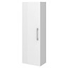 Roxbury Deco Fluted White Wall Hung Tall Storage Cabinet With Chrome Handle