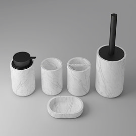 Roxbury Marble Effect Bathroom Accessories Set 5 Piece