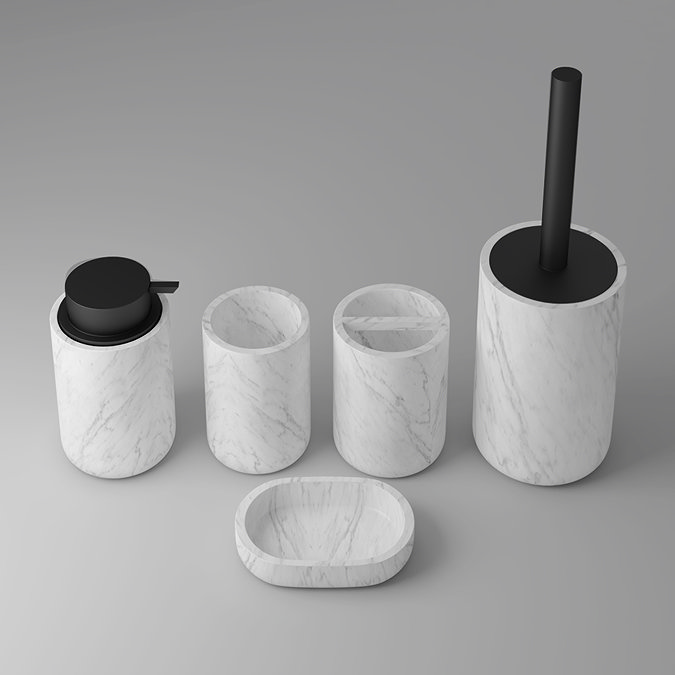 Roxbury Marble Effect Toilet Brush Holder