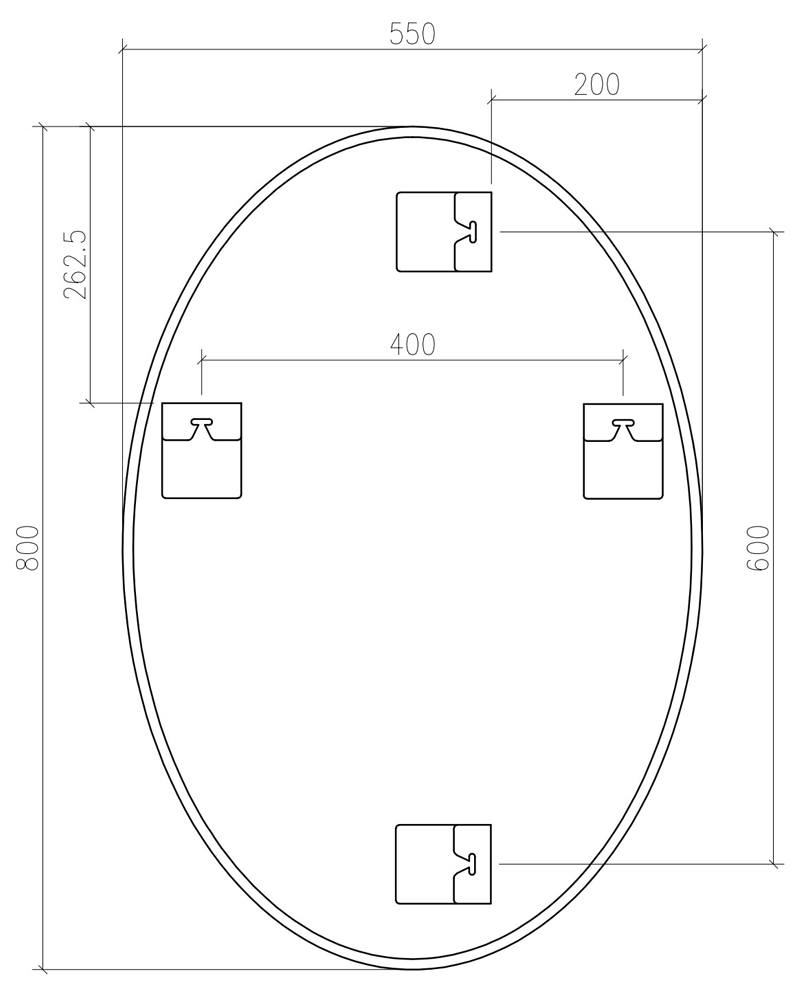 Roxbury Oval 550 x 800mm Brushed Nickel Mirror