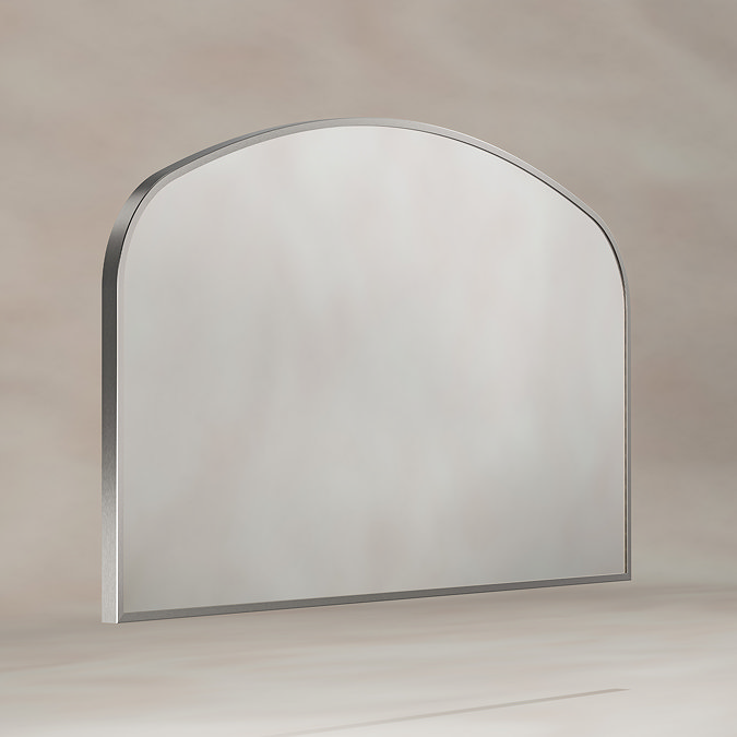 Roxbury Overmantle Arch 1200 x 700mm Brushed Nickel Mirror