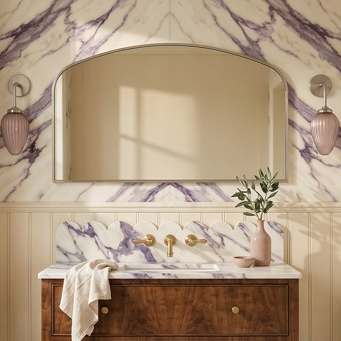 Roxbury Overmantle Arch 1200 x 700mm Brushed Nickel Mirror