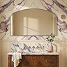 Roxbury Overmantle Arch 1200 x 700mm Brushed Nickel Mirror