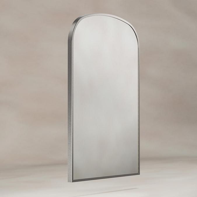 Roxbury Overmantle Arch 600 x 900mm Brushed Nickel Mirror