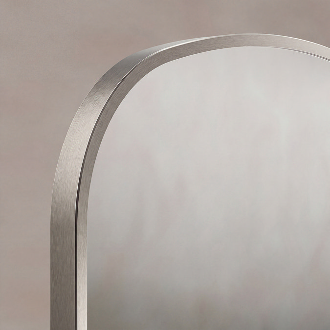 Roxbury Overmantle Arch 600 x 900mm Brushed Nickel Mirror