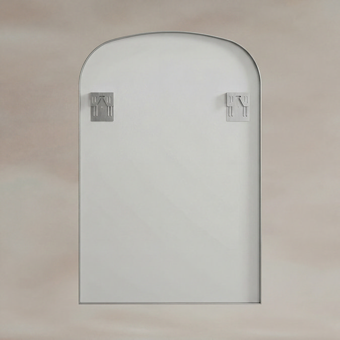 Roxbury Overmantle Arch 600 x 900mm Brushed Nickel Mirror