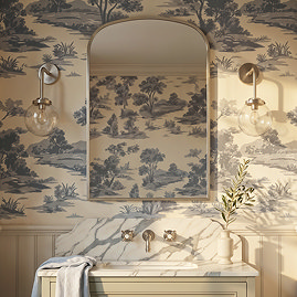 Roxbury Overmantle Arch 600 x 900mm Brushed Nickel Mirror