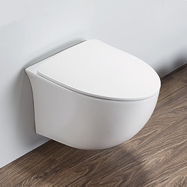 Roxbury Round Gloss White Wall Hung Toilet incl. Soft Close Seat