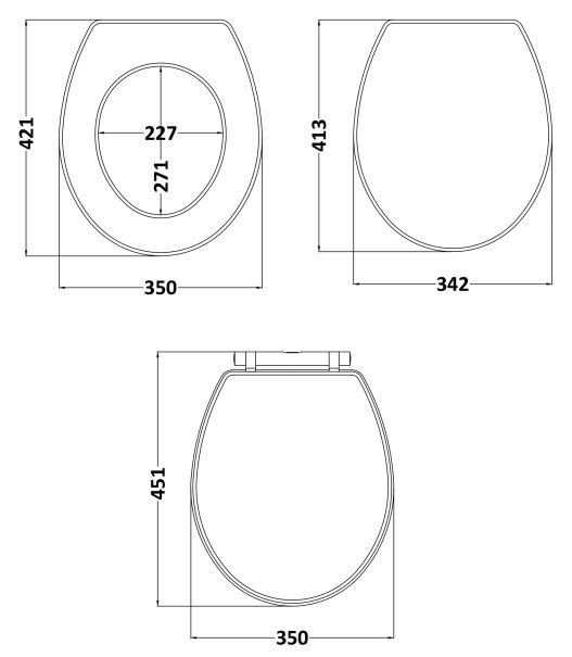 Roxbury Satin Anthracite Soft Close Toilet Seat with Chrome Hinges