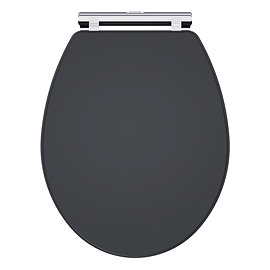 Roxbury Satin Anthracite Soft Close Toilet Seat with Chrome Hinges