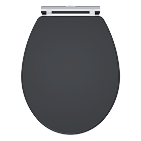 Roxbury Satin Anthracite Soft Close Toilet Seat with Chrome Hinges
