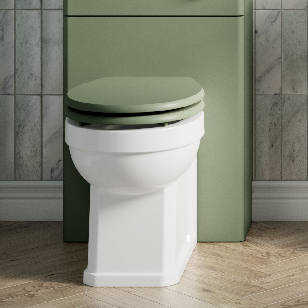 Roxbury Satin Green Soft Close Toilet Seat with Chrome Hinges