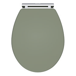 Roxbury Satin Green Soft Close Toilet Seat with Chrome Hinges 