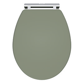 Roxbury Satin Green Soft Close Toilet Seat with Chrome Hinges 