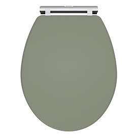 Roxbury Satin Green Soft Close Toilet Seat with Chrome Hinges